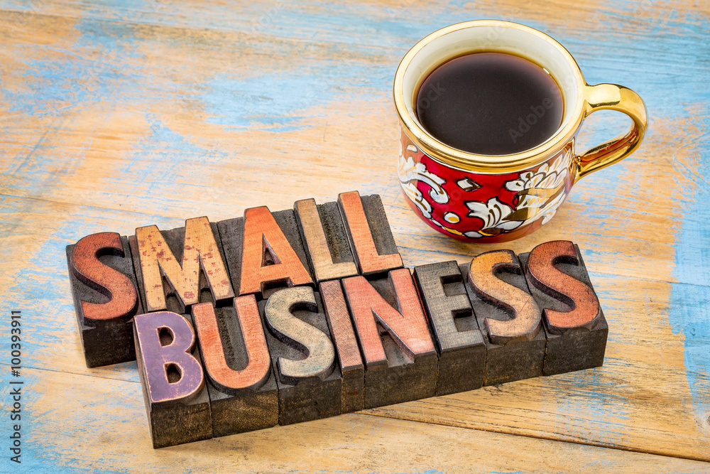 small business security in letterpress wood type