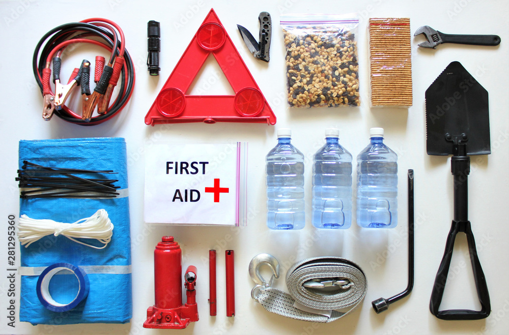 Every vehicle should have items that can be useful during a car breakdown or emergency.Basic tools should include a wheel spanner or wrench to change a tire.A spade to dig the vehicle out when stuck. Car Safety Kit
