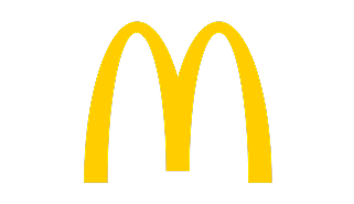 Golden arches logo on white background