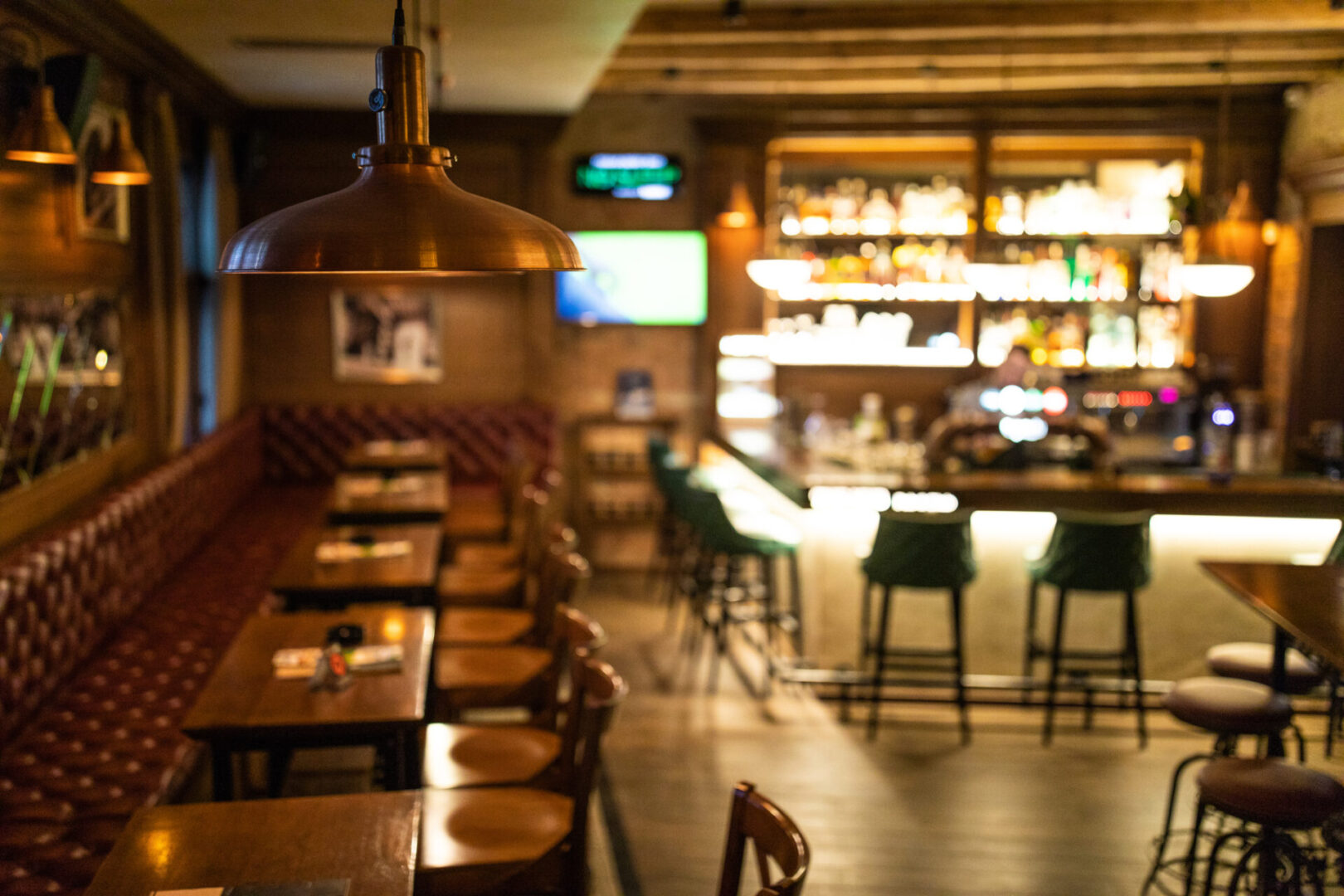 Warm, inviting pub interior