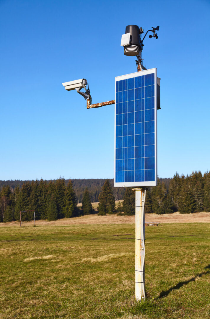 Solar panel and camera in rural area