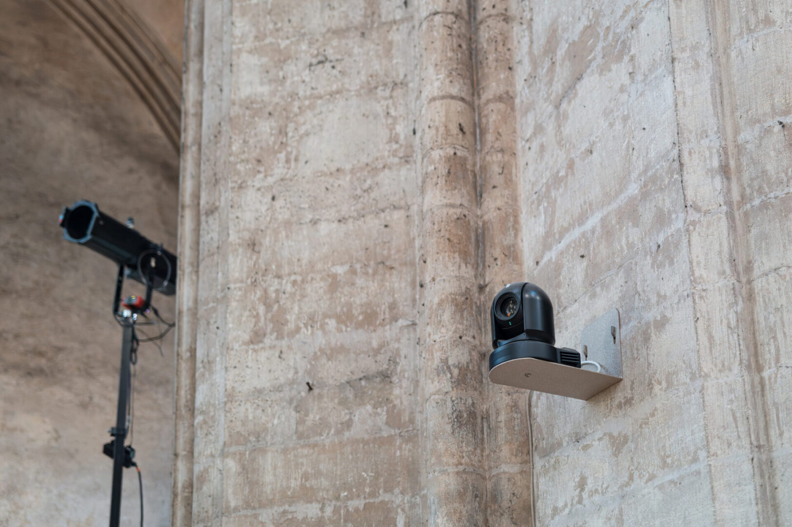 Mounted cameras on ancient architecture