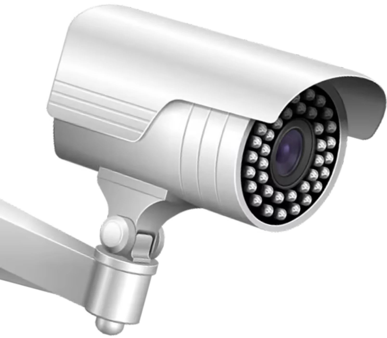 Surveillance camera on black background