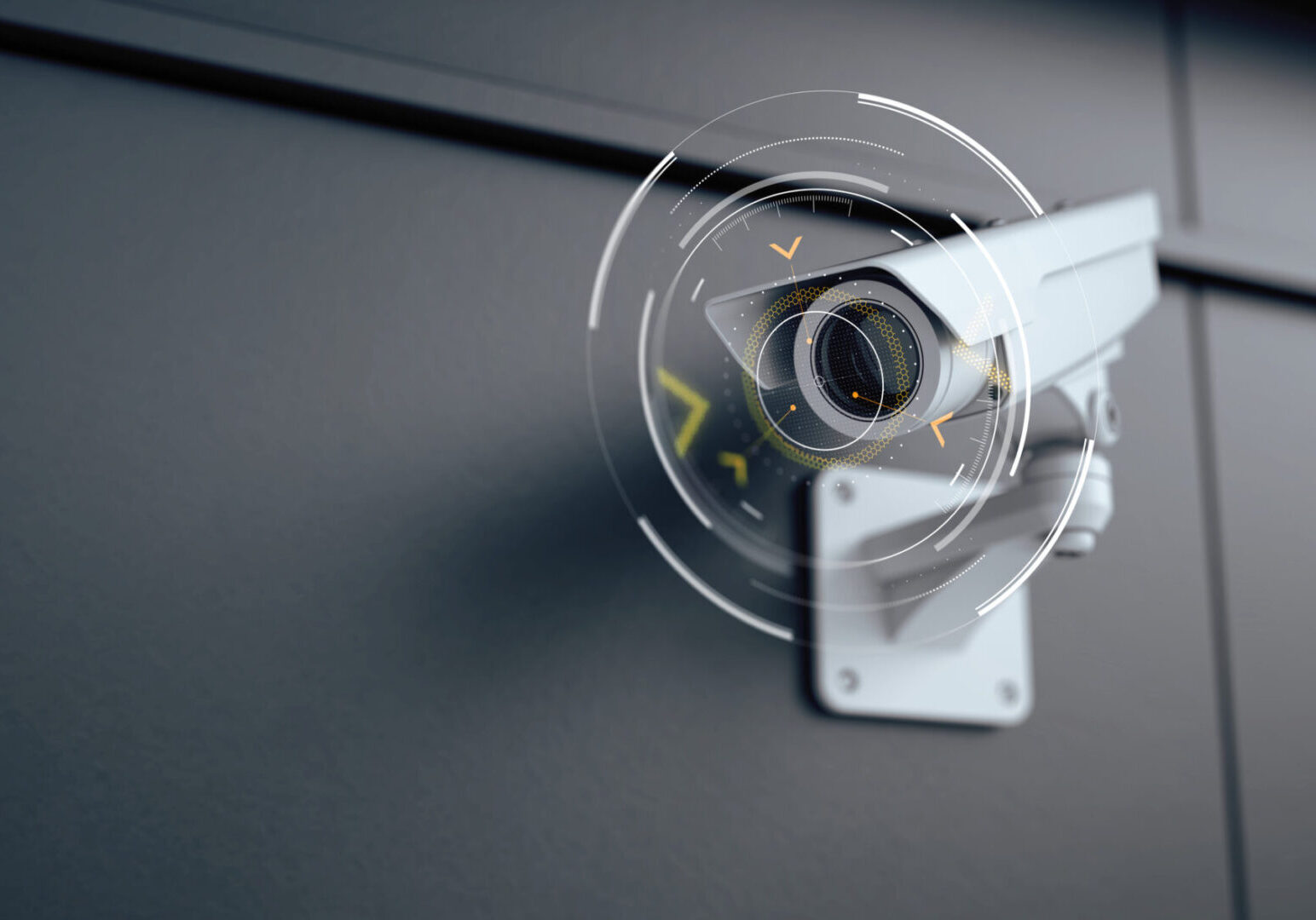 Outdoor Security camera. CCTV, secure, monitoring concept. 3d rendering